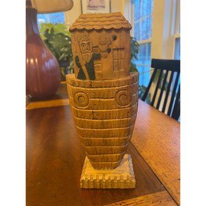 Vintage Wooden Carved Noah's Arc